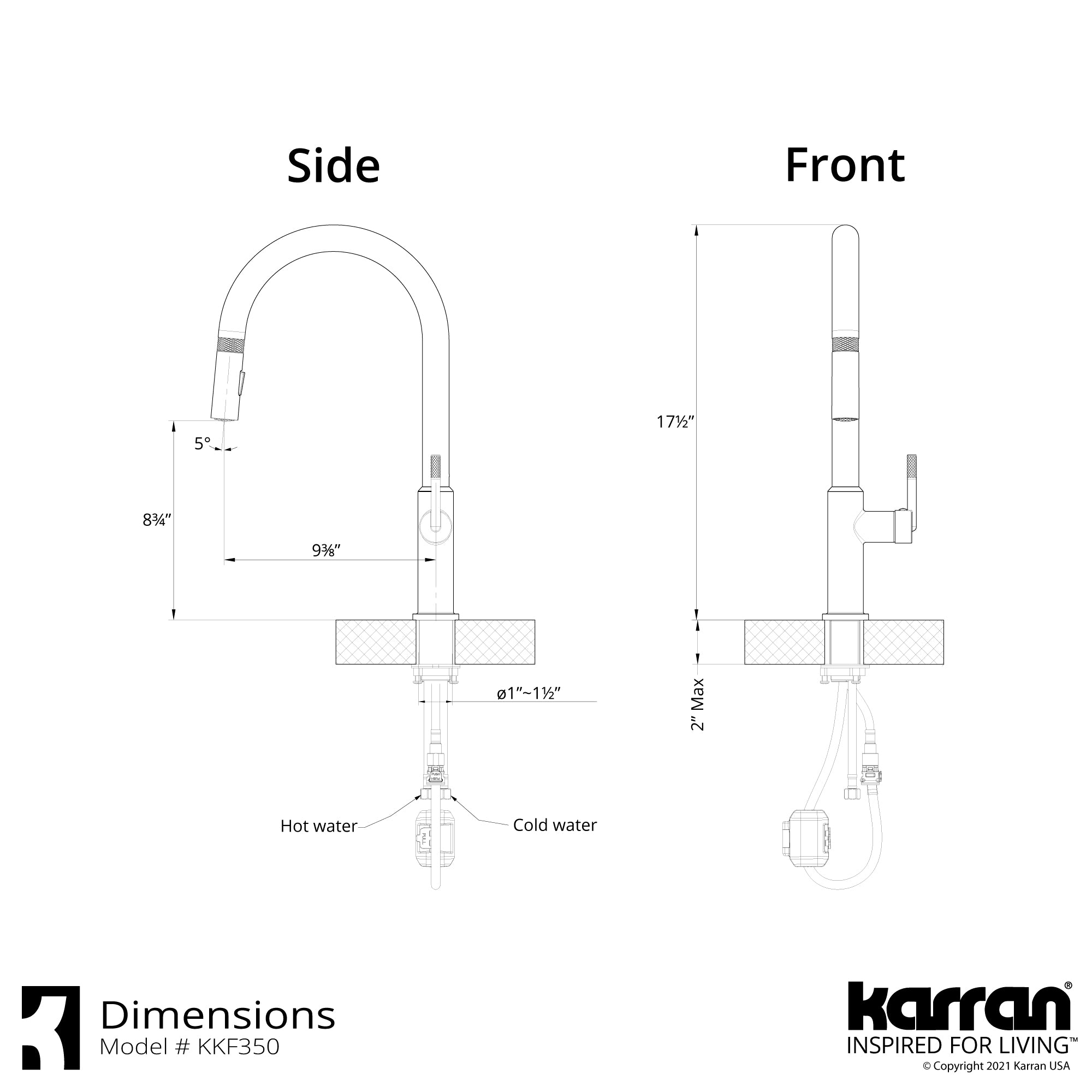 Alternate Image for Karran Lagrange 1.8 GPM Single Lever Handle Lead-free Brass ADA Kitchen Faucet, Pull-Down Kitchen, Matte Black, KKF350MB