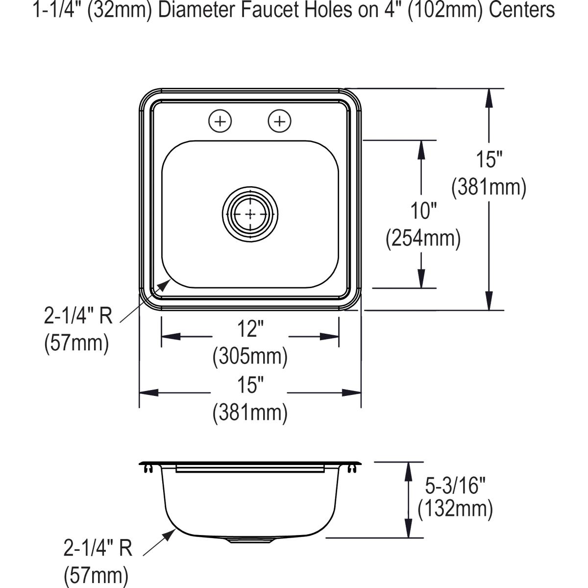 Alternate Image for Elkay Dayton 15" Stainless Steel Bar Sink Kit, Satin, KP211515C