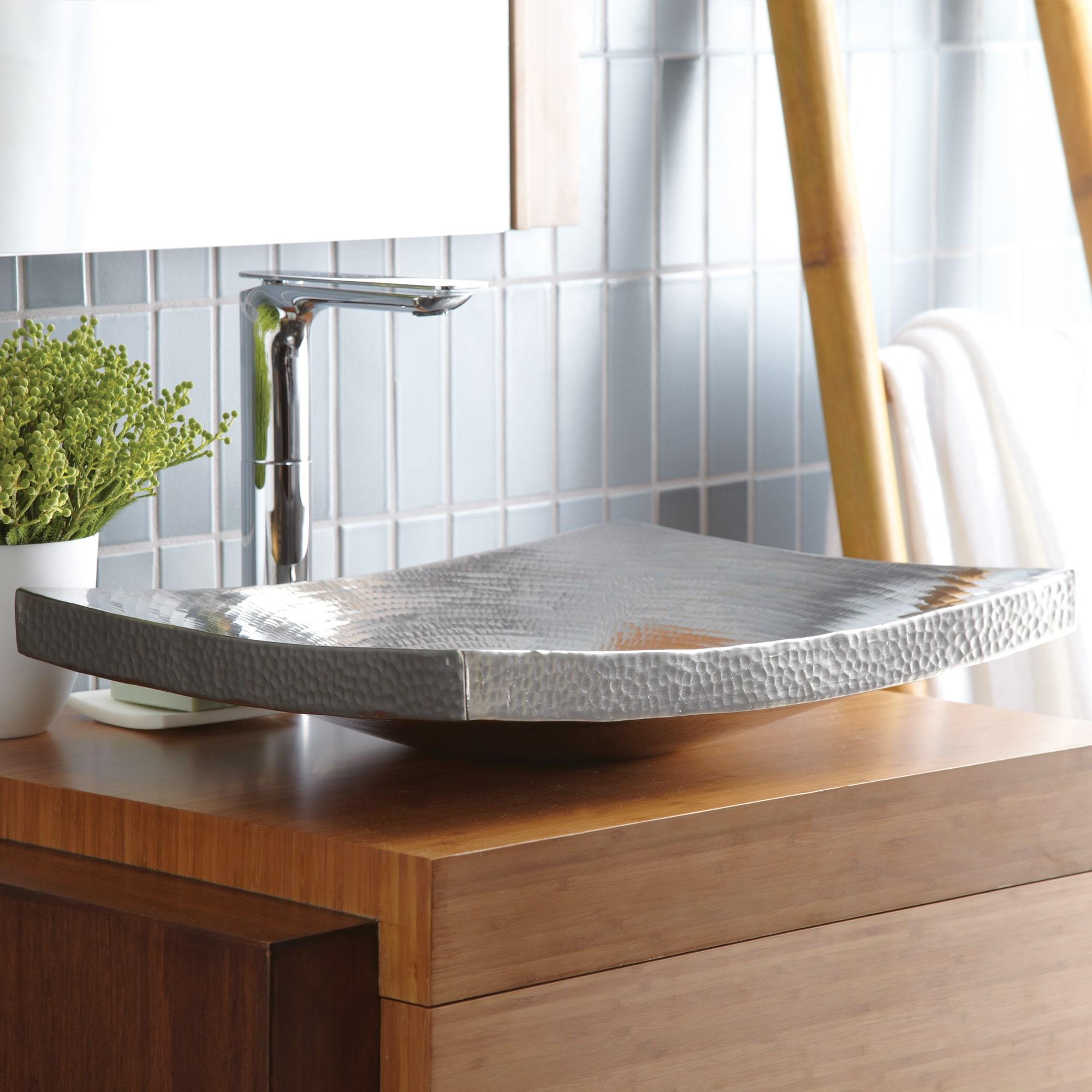 Native Trails Kohani 20" Rectangle Nickel Bathroom Sink, Brushed Nickel, CPS557