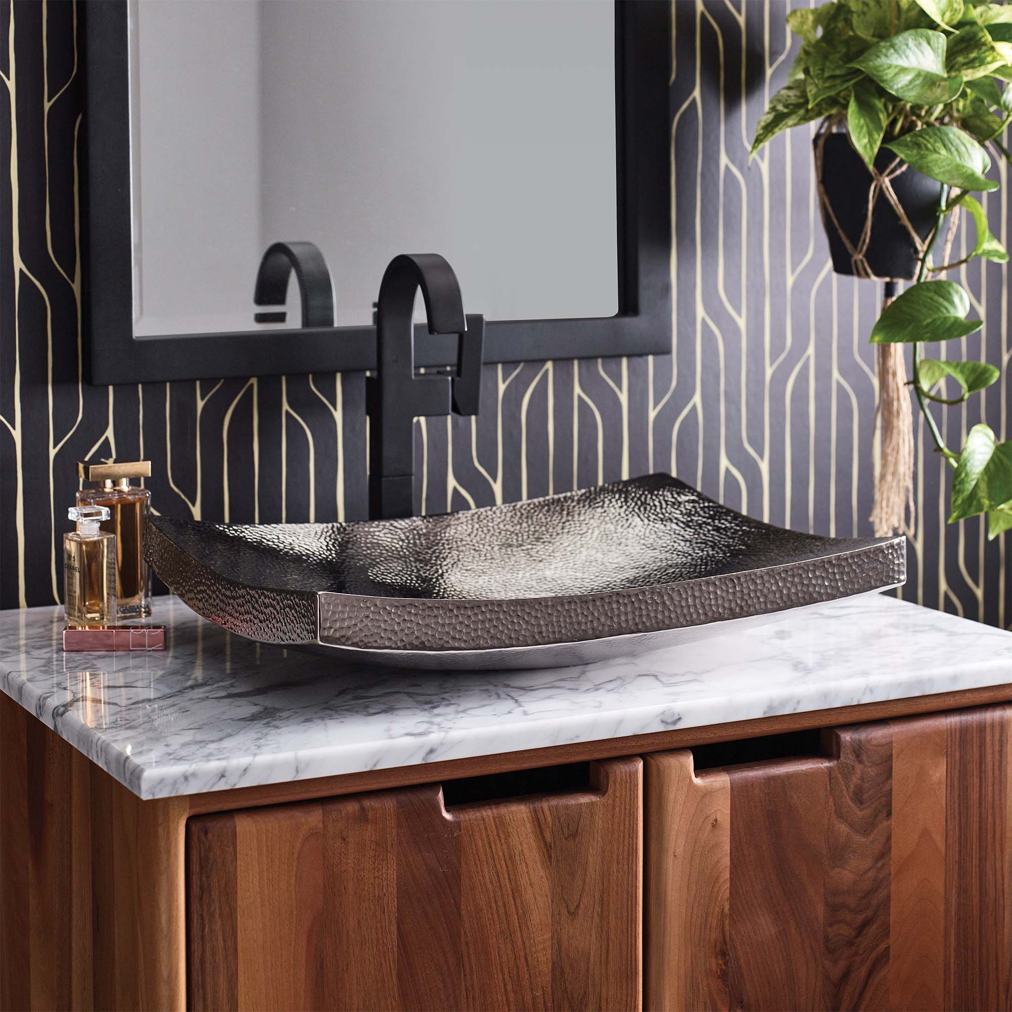 Alternate Image for Native Trails Kohani 20" x 15" Rectangle Vessel Copper Bathroom Sink, Polished Nickel, CPS857