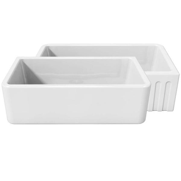 Latoscana 33 Fireclay Farmhouse Apron Sink Reversible White Lfs3318w