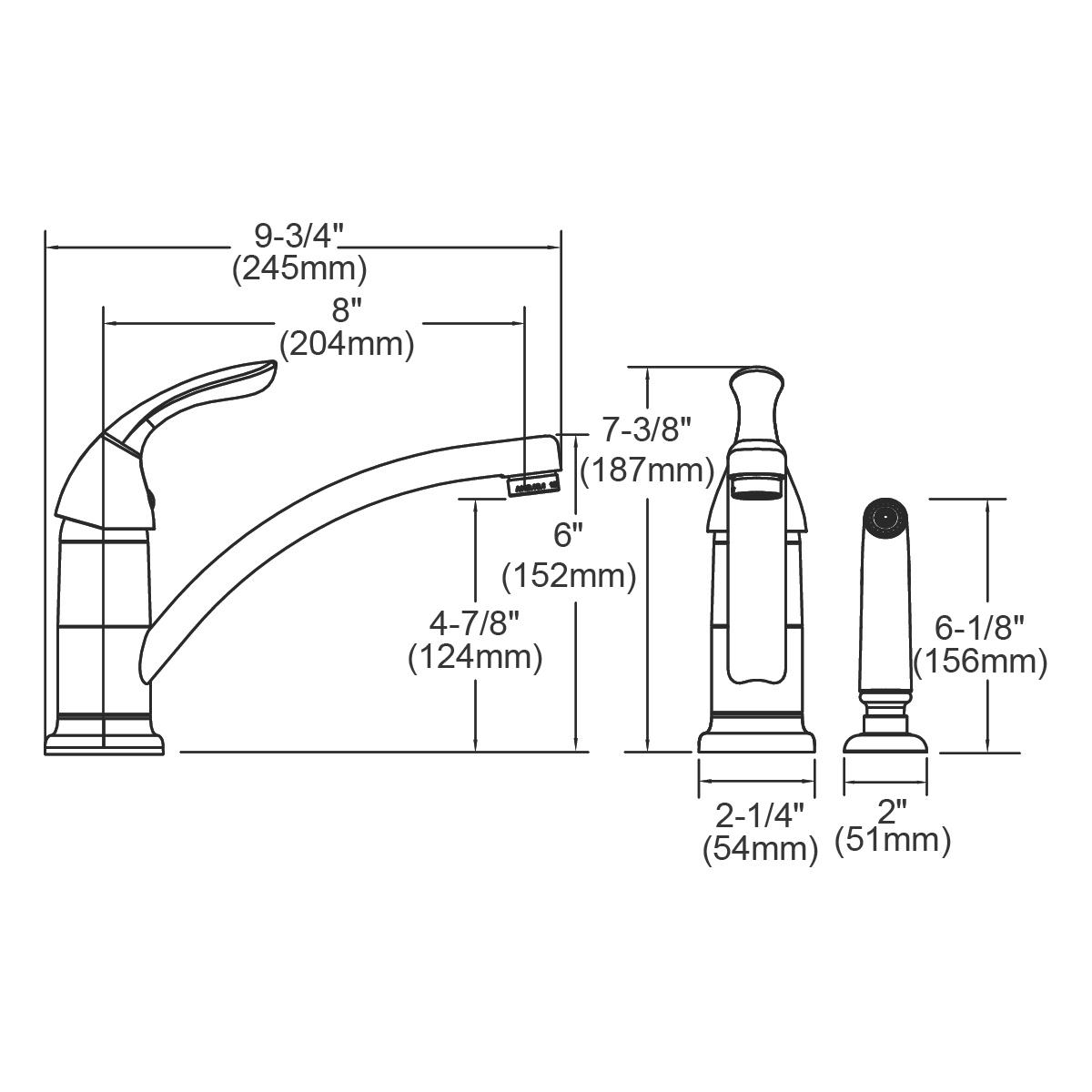 Alternate Image for Elkay LK1501CR Everyday Two Hole Deck Mount Kitchen Faucet with Lever Handle and Side Spray Chrome