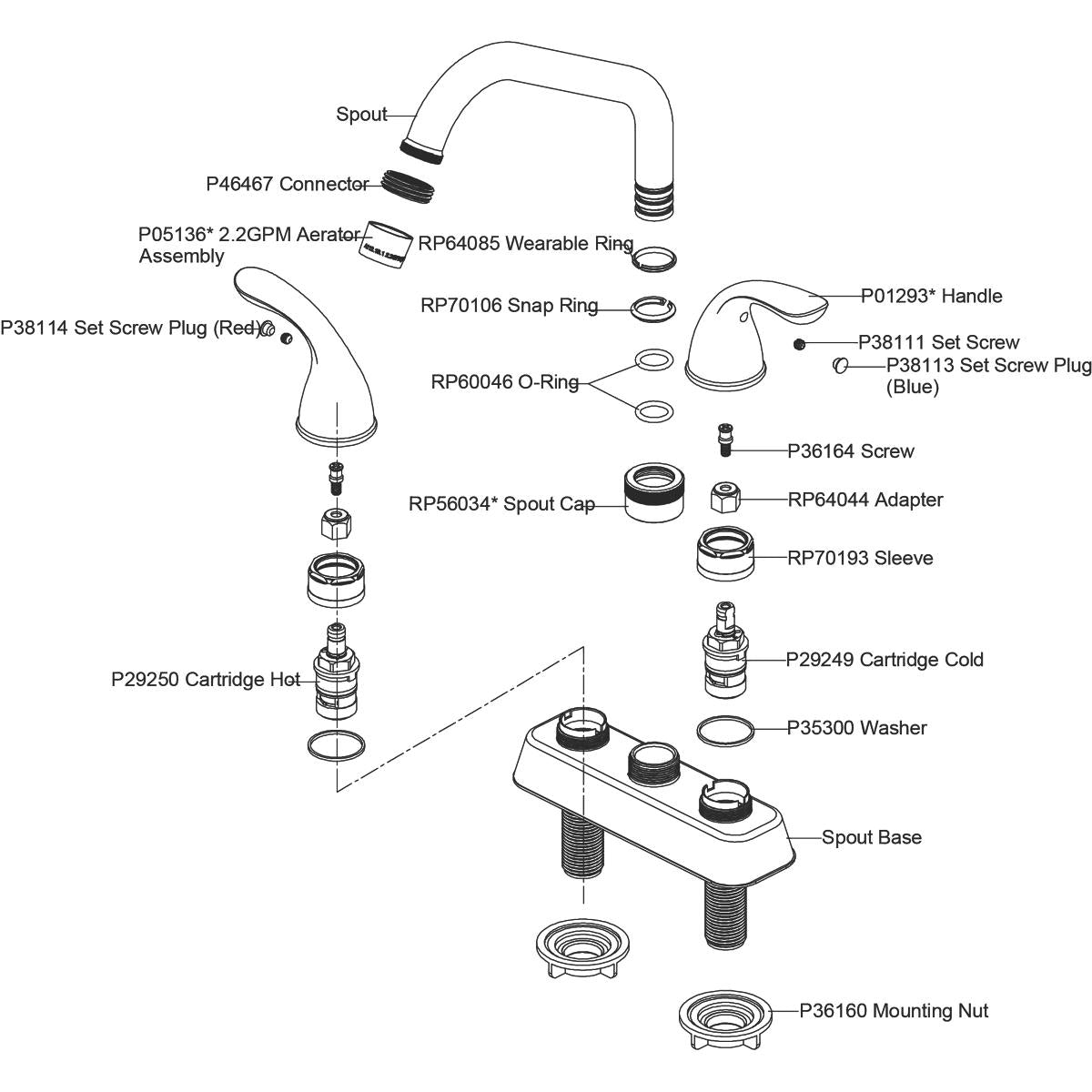 Alternate Image for Elkay LK2000CR Everyday Laundry/Utility Deck Mount Faucet and Lever Handles Chrome