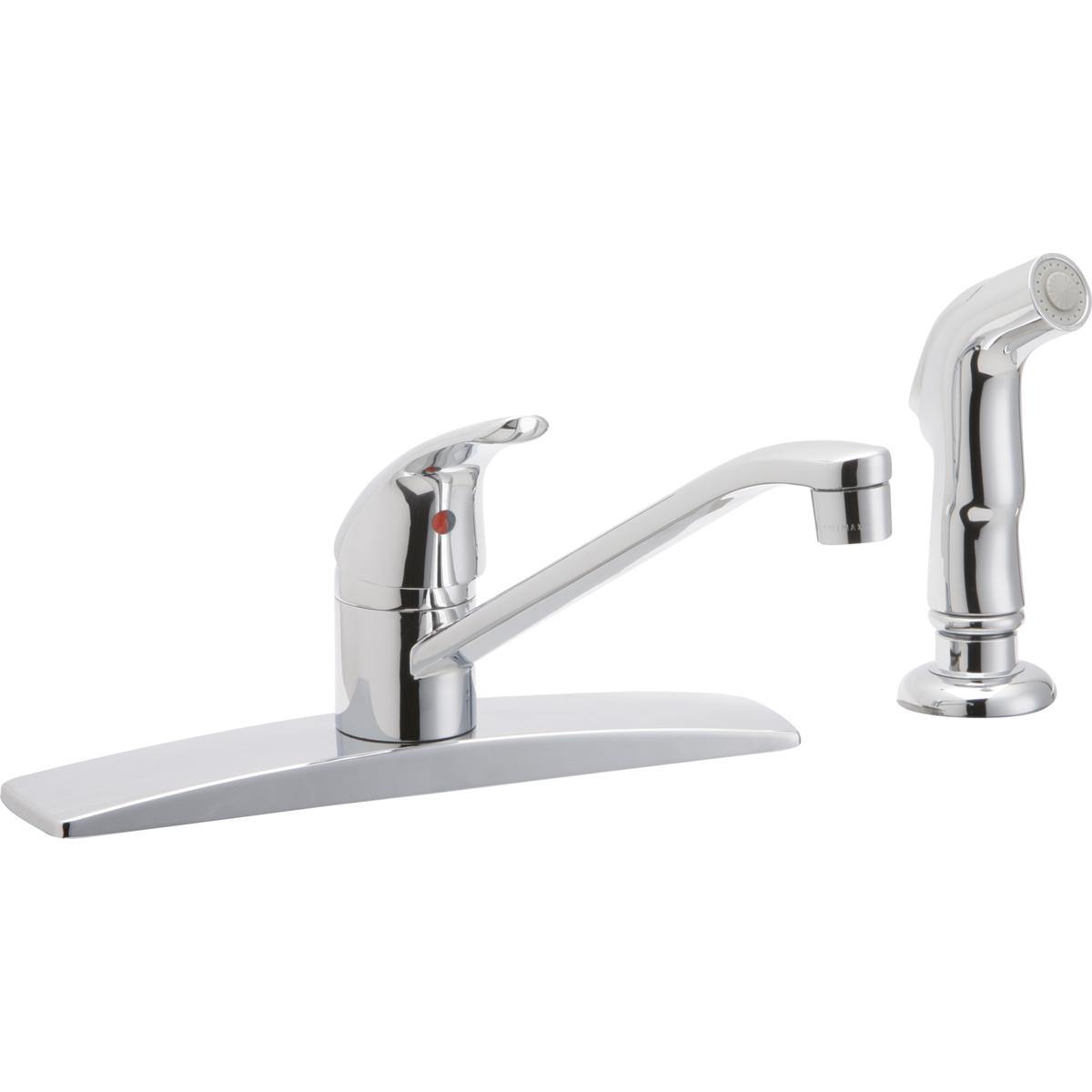Elkay LK2478CR Everyday Three Hole Deck Mount Kitchen Faucet with Side