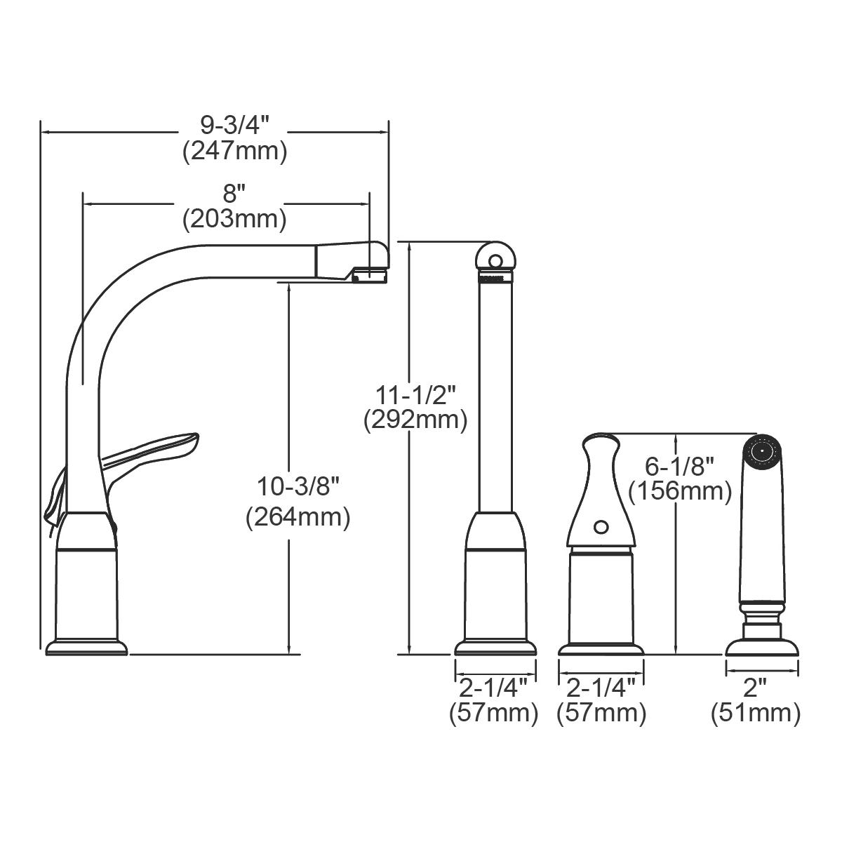 Alternate Image for Elkay LK3001CR Everyday Kitchen Deck Mount Faucet with Remote Lever Handle and Side Spray Chrome