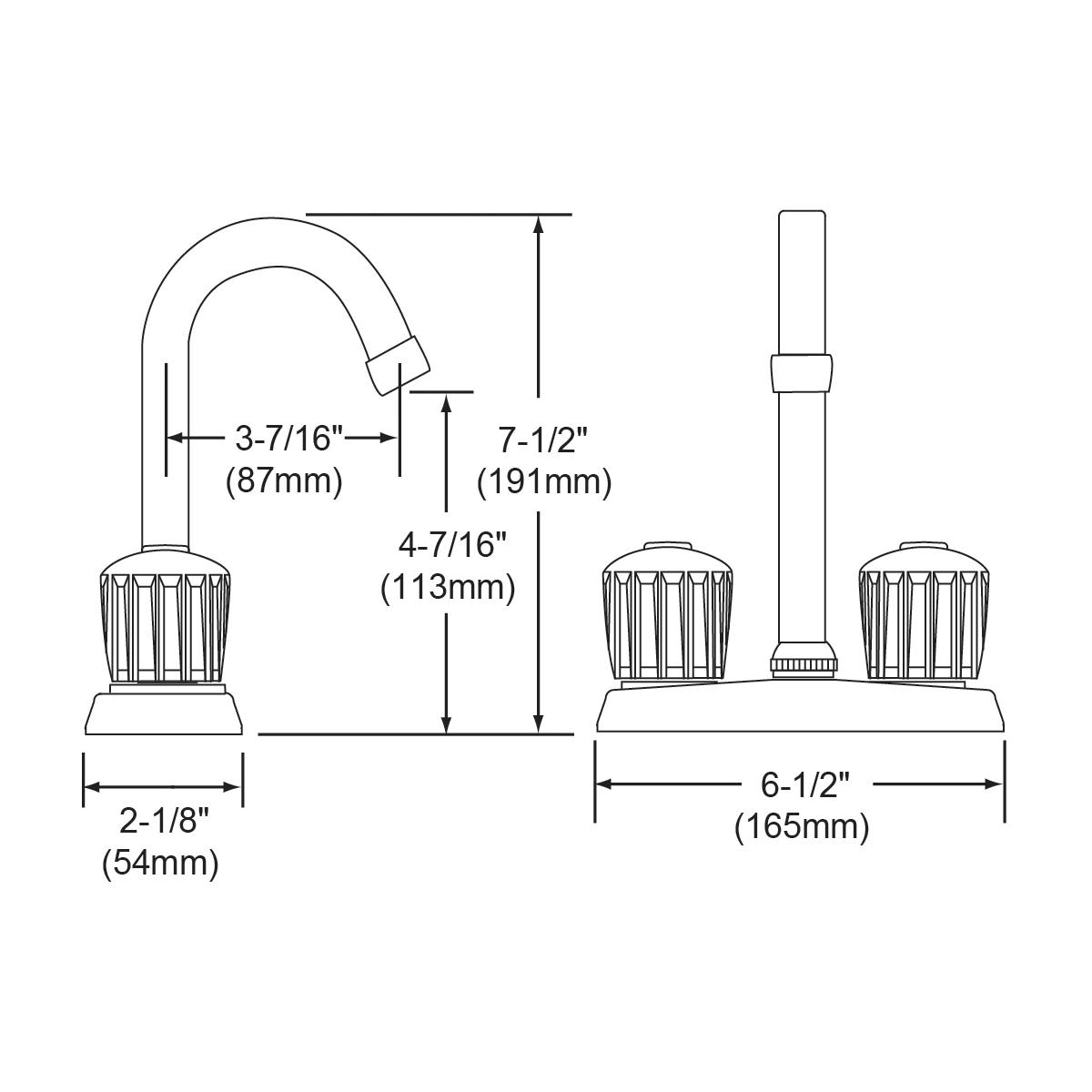 Alternate Image for Elkay LKA2475LF 4" Centerset Deck Mount Faucet with Gooseneck Spout and Clear Crystalac Handles Chrome