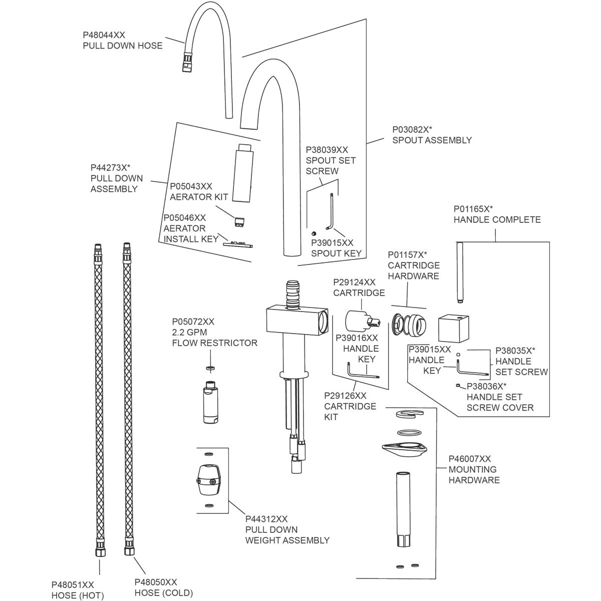 Alternate Image for Elkay LKAV1031NK Avado Single Hole Kitchen Faucet with Pull-down Spray and Lever Handle Brushed Nickel