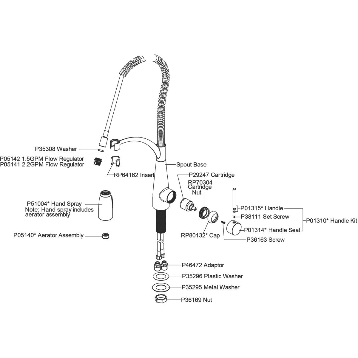Alternate Image for Elkay LKAV4061LS Avado Single Hole Kitchen Faucet with Semi-Professional Spout Forward Only Lever Handle Lustrous Steel
