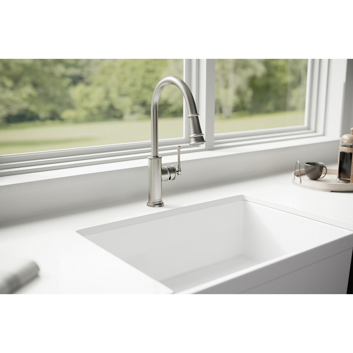 Alternate Image for Elkay LKEC2031LS Explore Single Hole Kitchen Faucet with Pull-down Spray and Forward Only Lever Handle Lustrous Steel