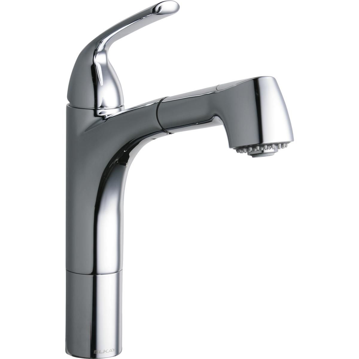 Alternate Image for Elkay LKGT1041CR Gourmet Single Hole Kitchen Faucet Pull-out Spray and Lever Handle with Hi and Mid-rise Base Options Chrome