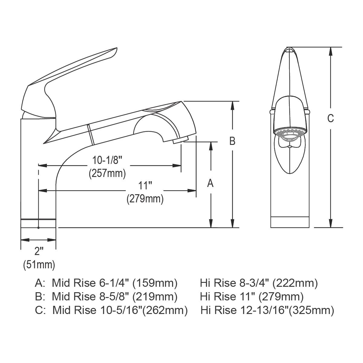 Alternate Image for Elkay LKGT1041NK Gourmet Single Hole Kitchen Faucet Pull-out Spray and Lever Handle with Hi and Mid-rise Base Options Brushed Nickel