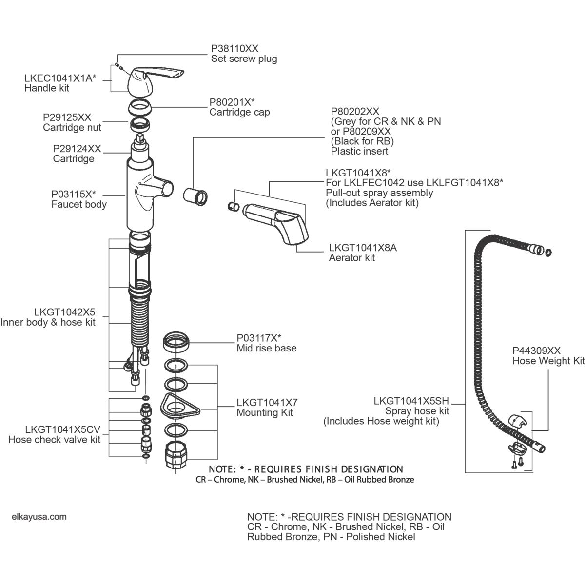 Alternate Image for Elkay LKGT1042NK Gourmet Single Hole Bar Faucet Pull-out Spray and Lever Handle Brushed Nickel