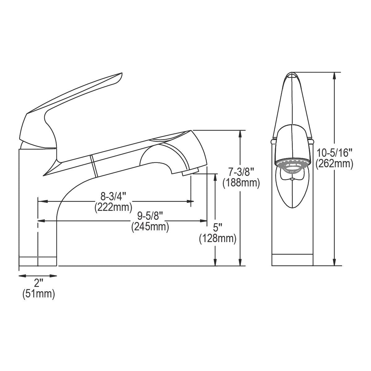 Alternate Image for Elkay LKGT1042NK Gourmet Single Hole Bar Faucet Pull-out Spray and Lever Handle Brushed Nickel