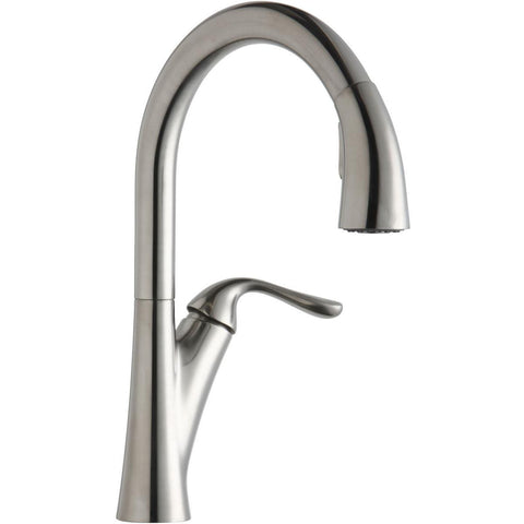 Elkay LKHA4031LS Harmony Single Hole Kitchen Faucet with Pull-down Spray and Forward Only Lever Handle Lustrous Steel - The Sink Boutique