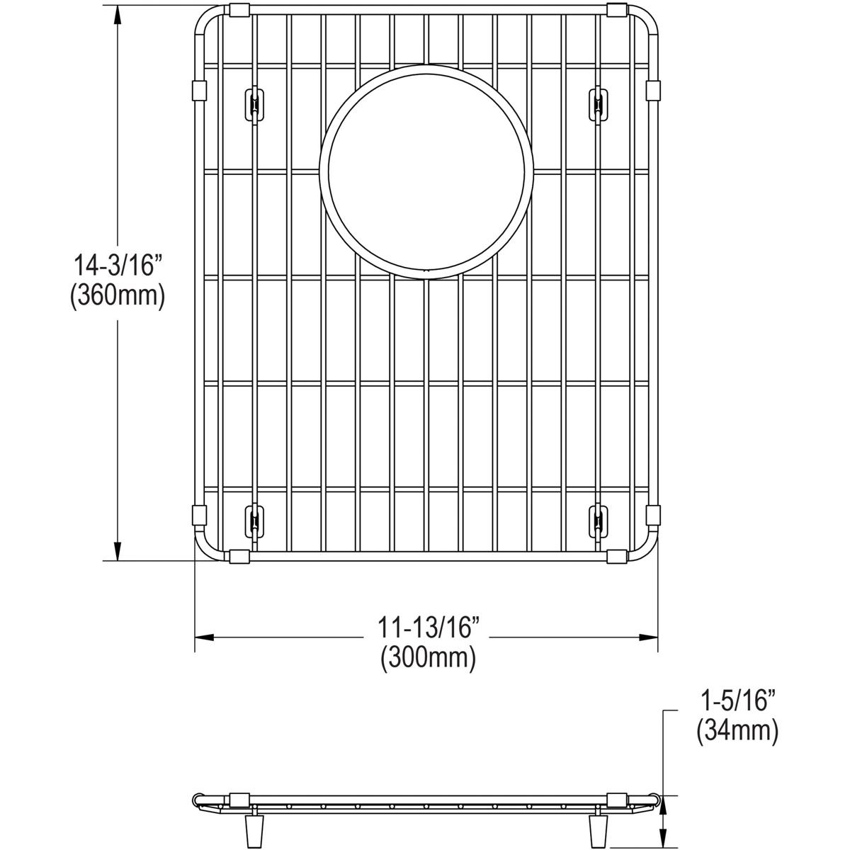 Elkay LKOBG1315SS Stainless Steel 11-13/16" x 14-3/16" x 1-5/16" Bottom Grid - The Sink Boutique