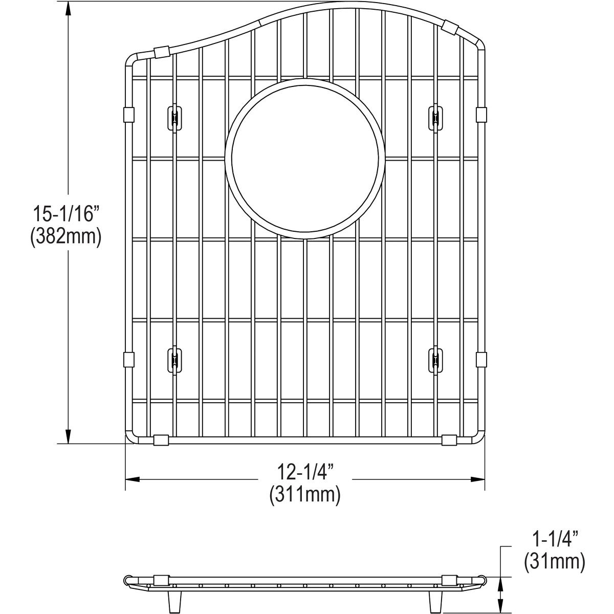 Alternate Image for Elkay LKOBG1417RSS Stainless Steel 12-1/4" x 15-1/16" x 1-1/4" Bottom Grid
