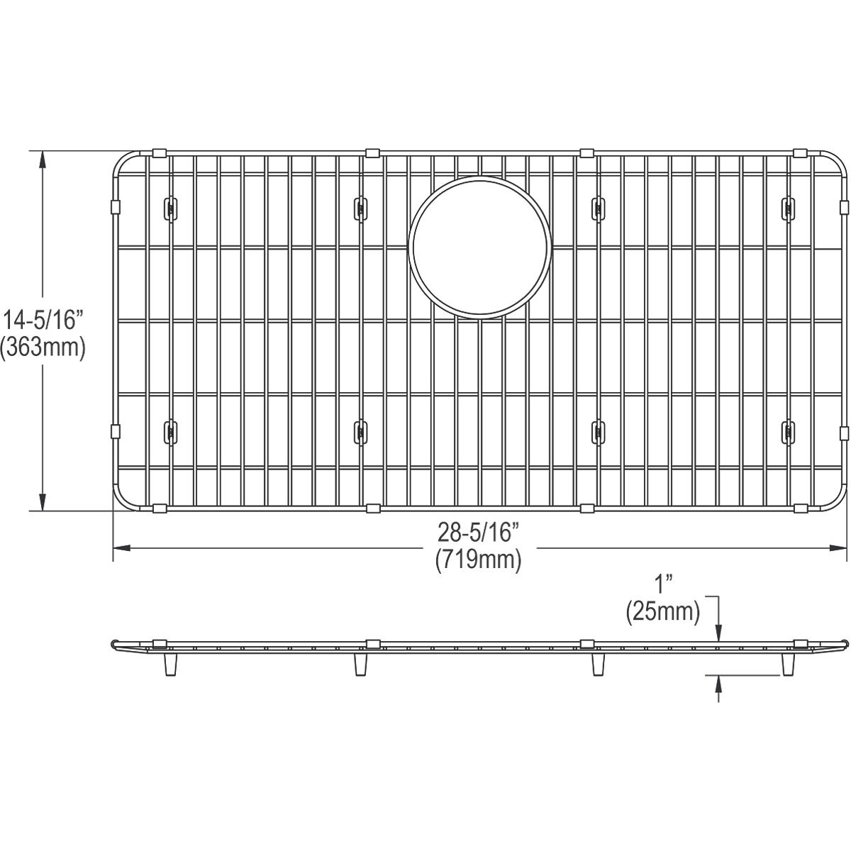 Elkay LKOBG2915SS Stainless Steel 27-1/2" x 13-1/2" x 1-1/4" Bottom Grid - The Sink Boutique