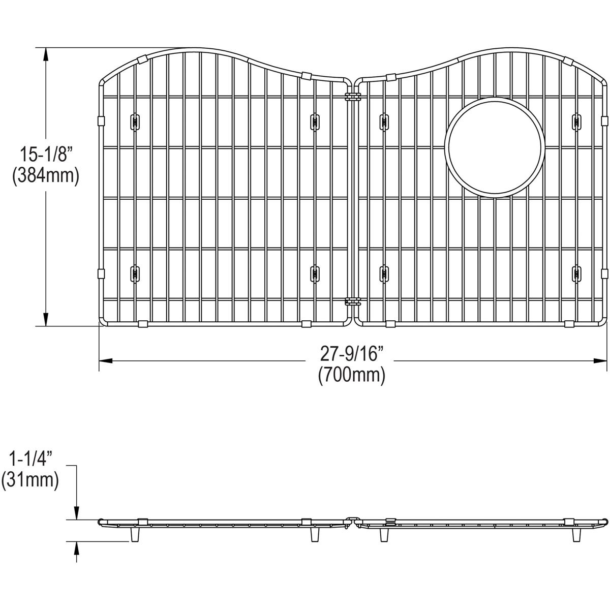 Alternate Image for Elkay LKOBG3017RSS Stainless Steel 27-9/16" x 15-1/8" x 1-1/4" Bottom Grid