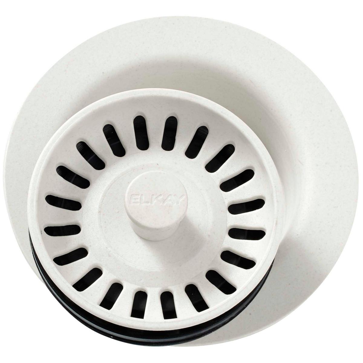 Alternate Image for Elkay LKQD35PA Polymer 3-1/2" Disposer Flange with Removable Basket Strainer and Rubber Stopper Parchment