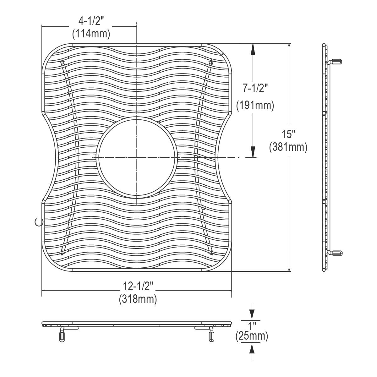 Elkay LKWBG1316SS Stainless Steel 12-1/2" x 15" x 1" Bottom Grid - The Sink Boutique