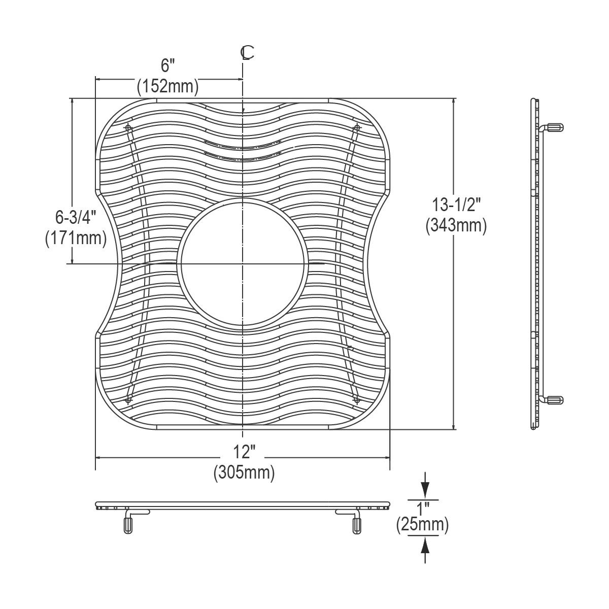 Alternate Image for Elkay LKWBG1415SS Stainless Steel 12" x 13-1/2" x 1" Bottom Grid