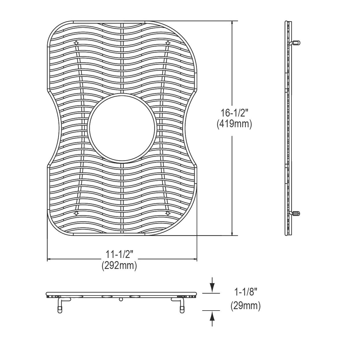 Elkay LKWBG1419SS Stainless Steel 11-1/2" x 16-1/2" x 1-1/8" Bottom Grid - The Sink Boutique
