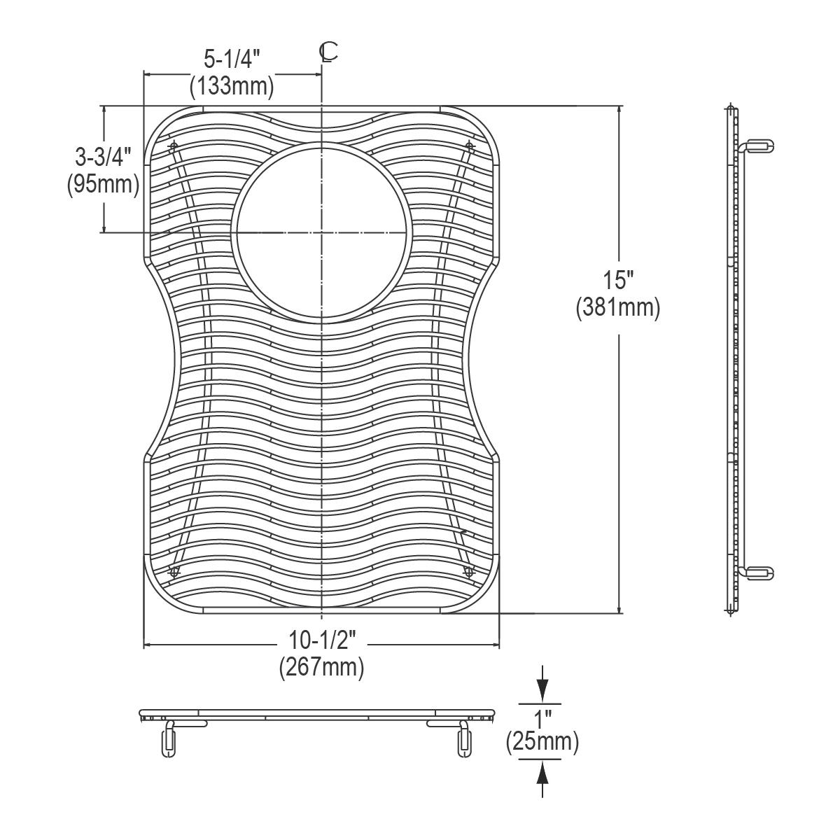Alternate Image for Elkay LKWOBG1116SS Stainless Steel 10-1/2" x 15" x 1" Bottom Grid