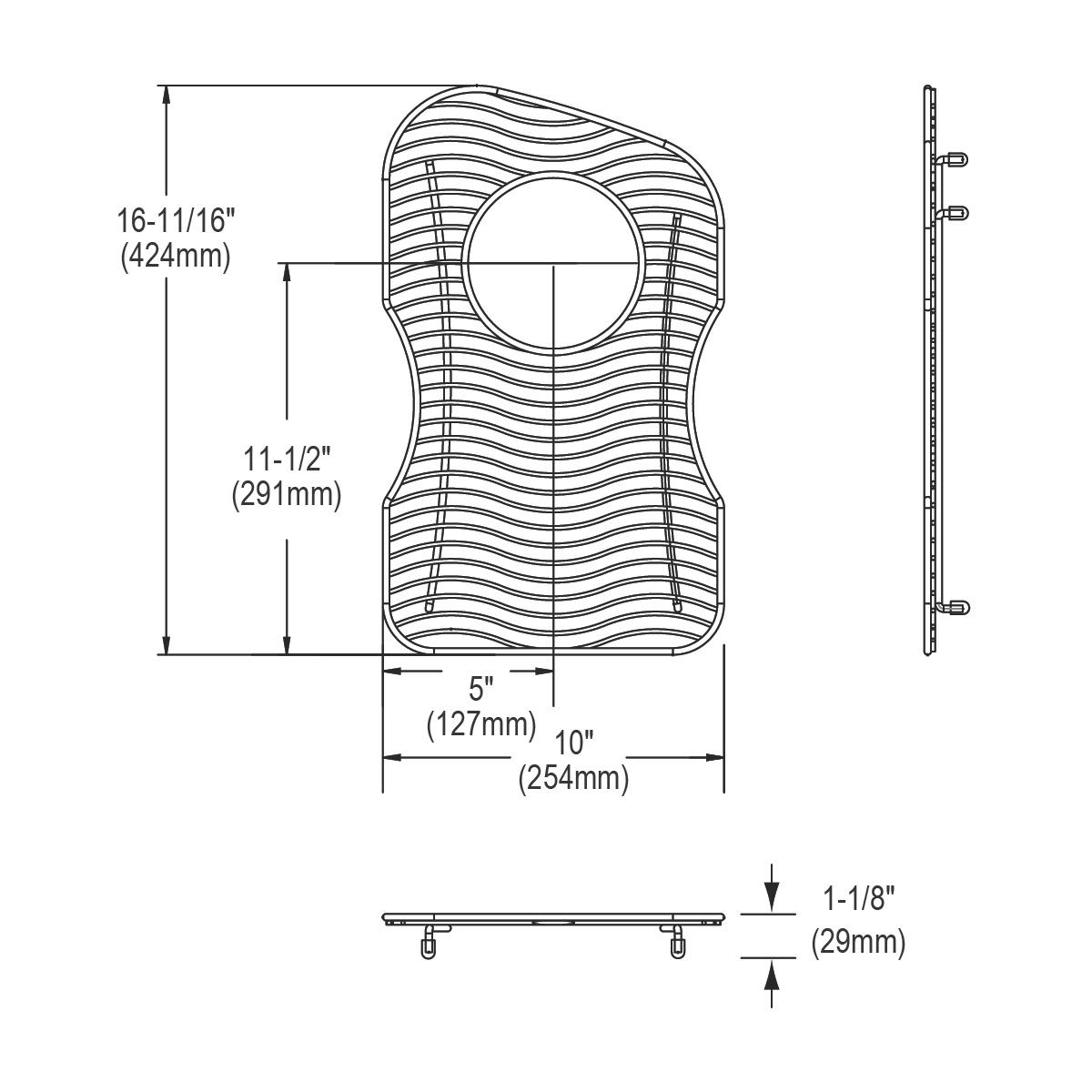 Alternate Image for Elkay LKWOBG1118SS Stainless Steel 10" x 16-11/16" x 1-1/8" Bottom Grid