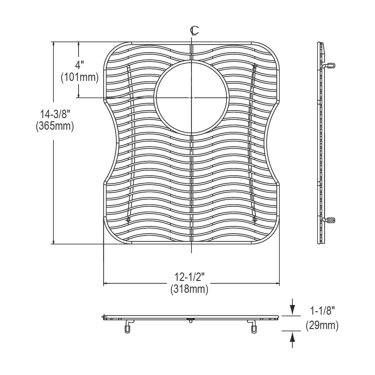 Alternate Image for Elkay LKWOBG1416SS Stainless Steel 12-1/2" x 14-3/8" x 1-1/8" Bottom Grid