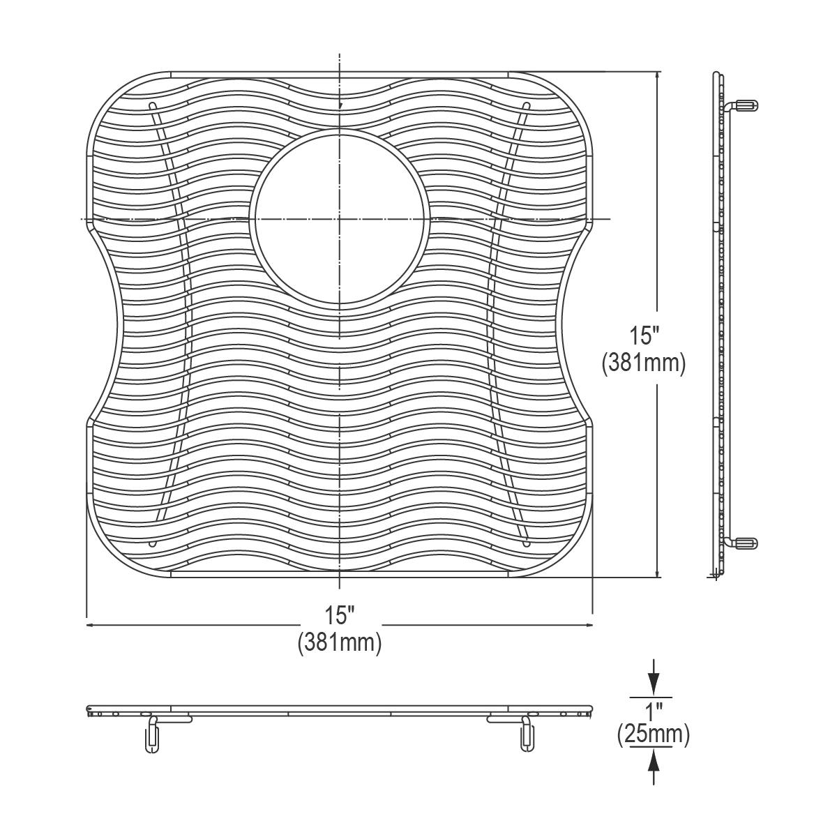Alternate Image for Elkay LKWOBG1616SS Stainless Steel 15" x 15" x 1" Bottom Grid