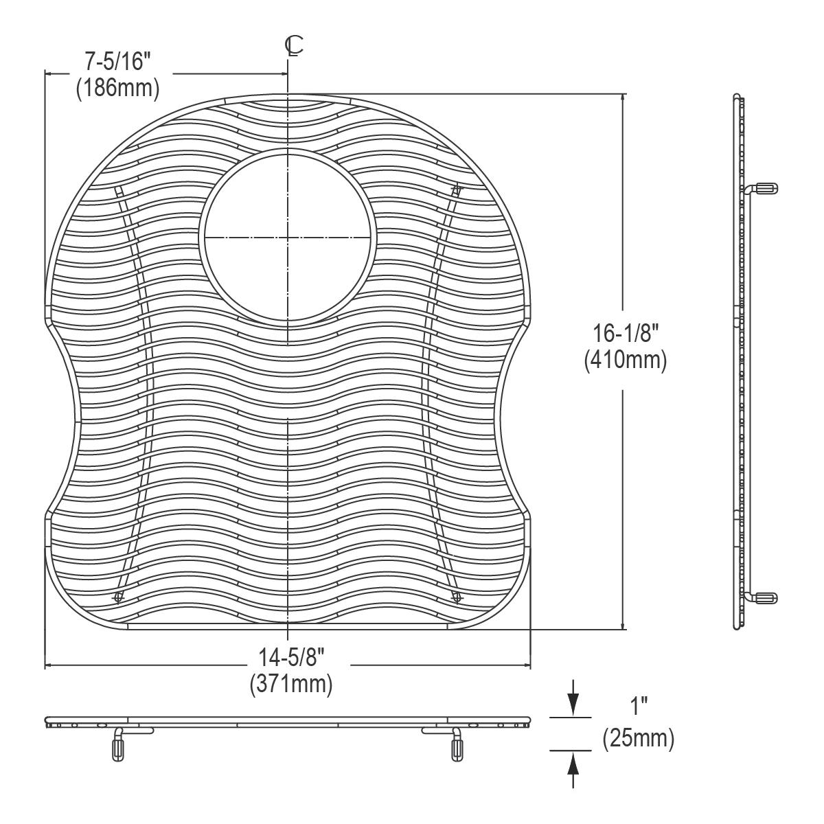 Alternate Image for Elkay LKWOBG1617SS Stainless Steel 14-5/8" x 16-1/8" x 1" Bottom Grid