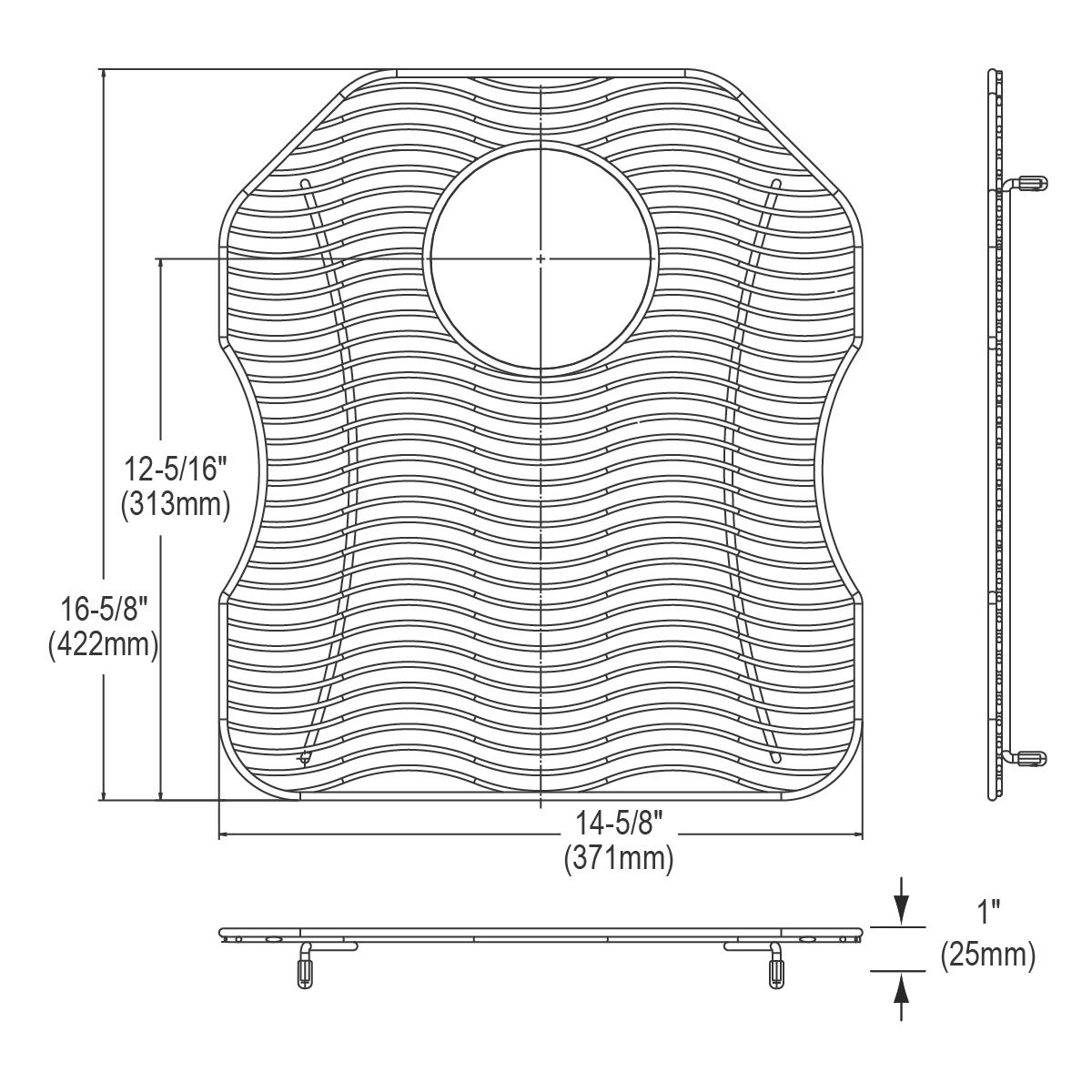 Alternate Image for Elkay LKWOBG1618SS Stainless Steel 14-5/8" x 16-5/8" x 1" Bottom Grid