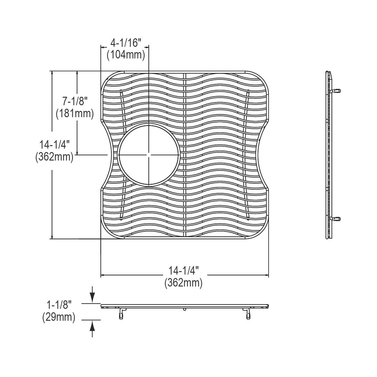Alternate Image for Elkay LKWOBG1716SS Stainless Steel 14-1/4" x 14-1/4" x 1-1/8" Bottom Grid