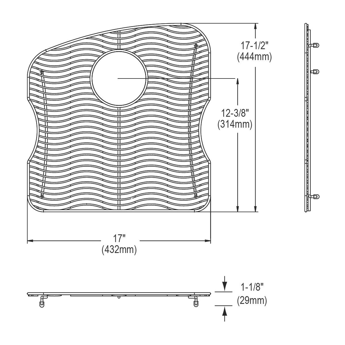 Elkay LKWOBG1819SS Stainless Steel 17" x 17-1/2" x 1-1/8" Bottom Grid - The Sink Boutique