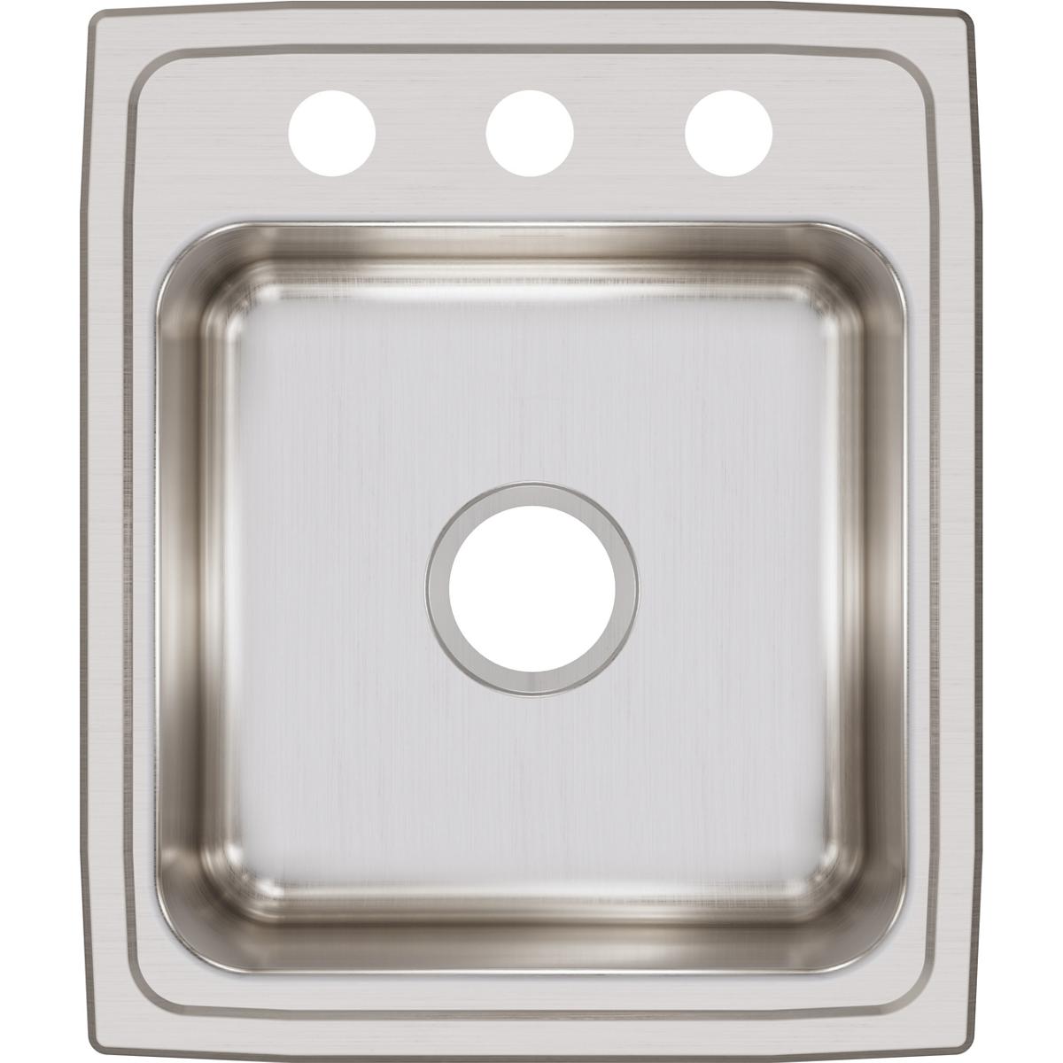 Elkay Lustertone Classic 17" Stainless Steel Kitchen Sink, Lustrous Satin, LR17203