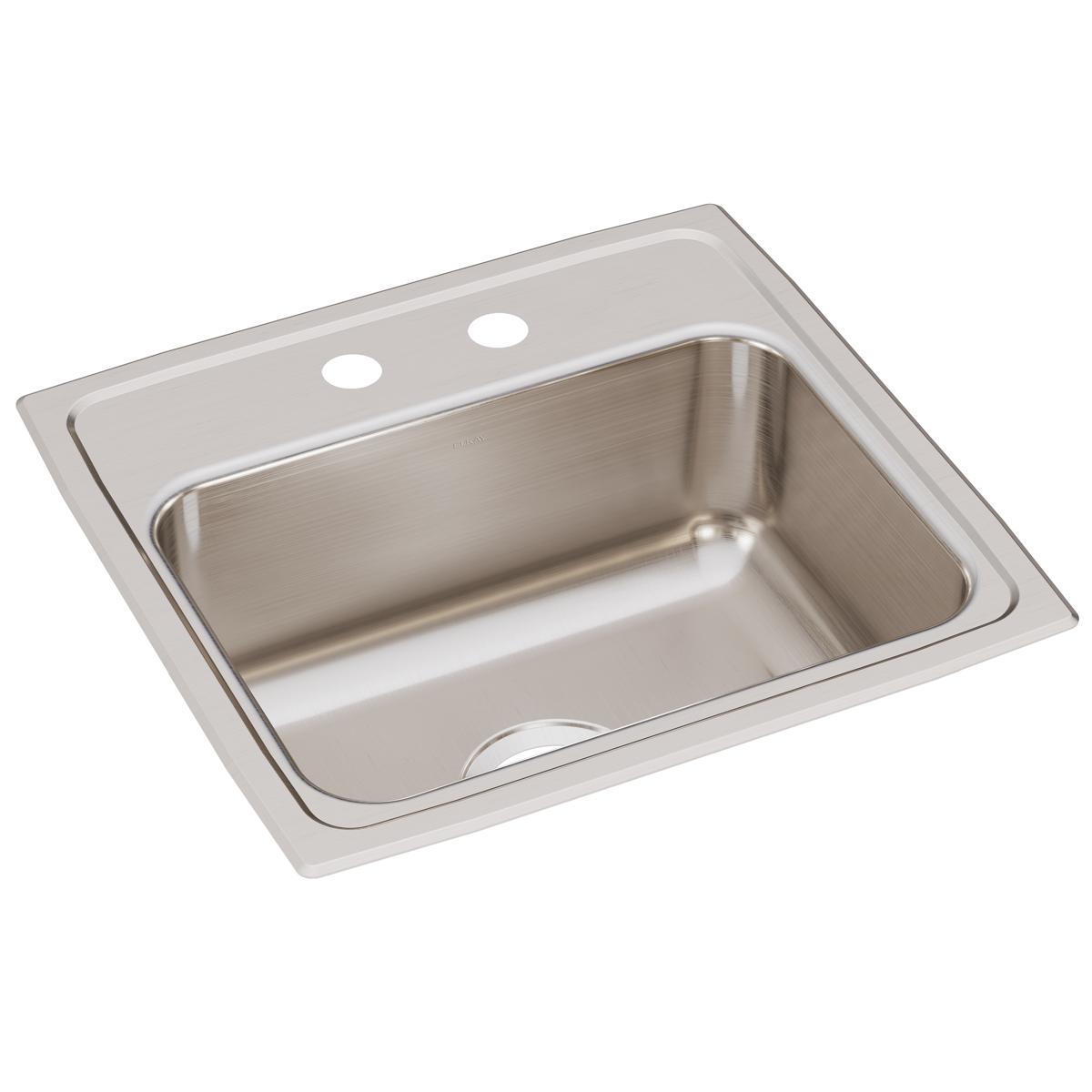 Alternate Image for Elkay Lustertone Classic 19" Stainless Steel Kitchen Sink, Single Bowl, 18 Gauge, Lustrous Satin, 2 Faucet Hole, LR19182