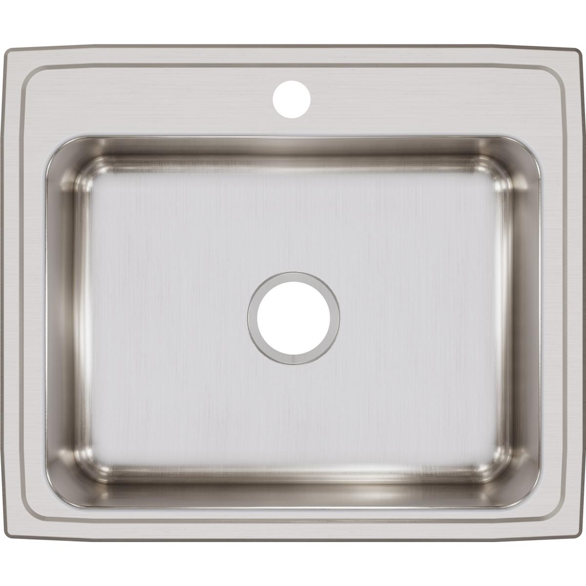 Alternate Image for Elkay Lustertone Classic 25" Stainless Steel Kitchen Sink, 18 Gauge, Lustrous Satin, 1 Faucet Hole, LR25211
