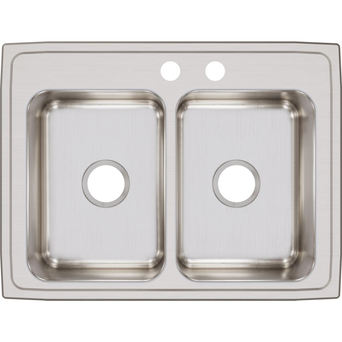 Elkay Lustertone Classic 29" Stainless Steel Kitchen Sink, 50/50 Double Bowl, Lustrous Satin, LR2922MR2