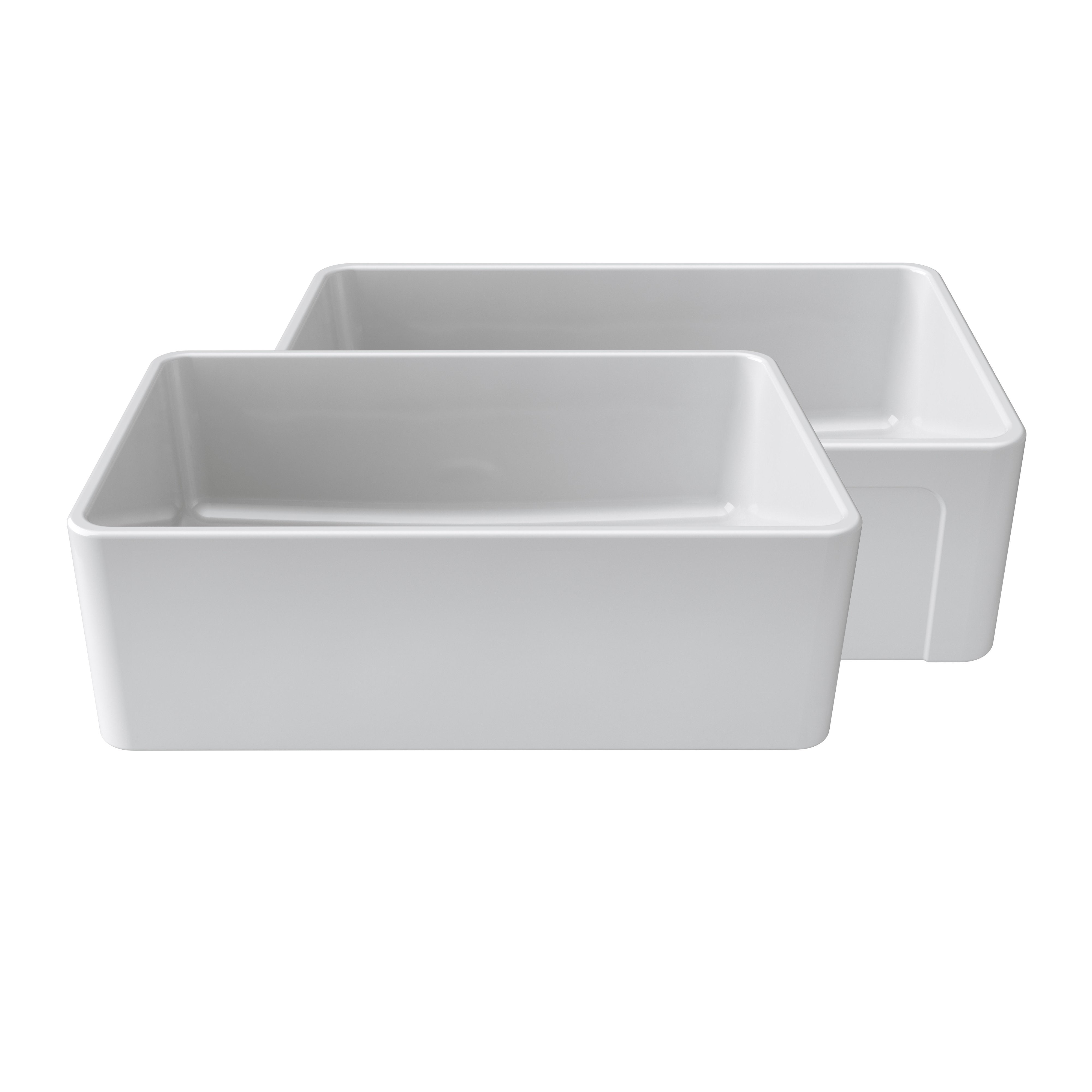 Alternate Image for Latoscana 30" Fireclay Single Bowl Reversible Farmhouse Apron Sink, White, LTW3019W