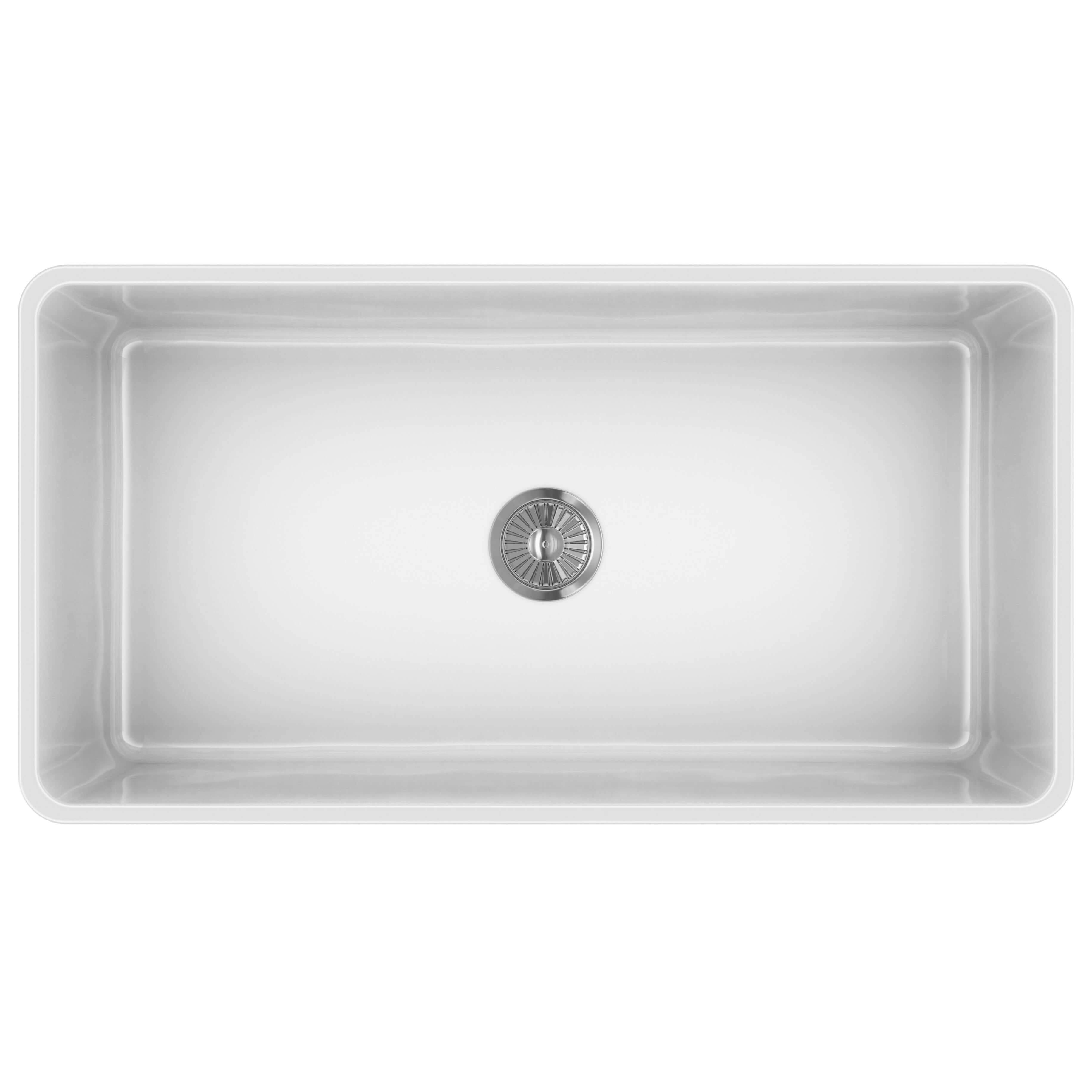 Latoscana 36-IN Fireclay Single Bowl Farmhouse Apron Sink Reversible LTW3619W Top