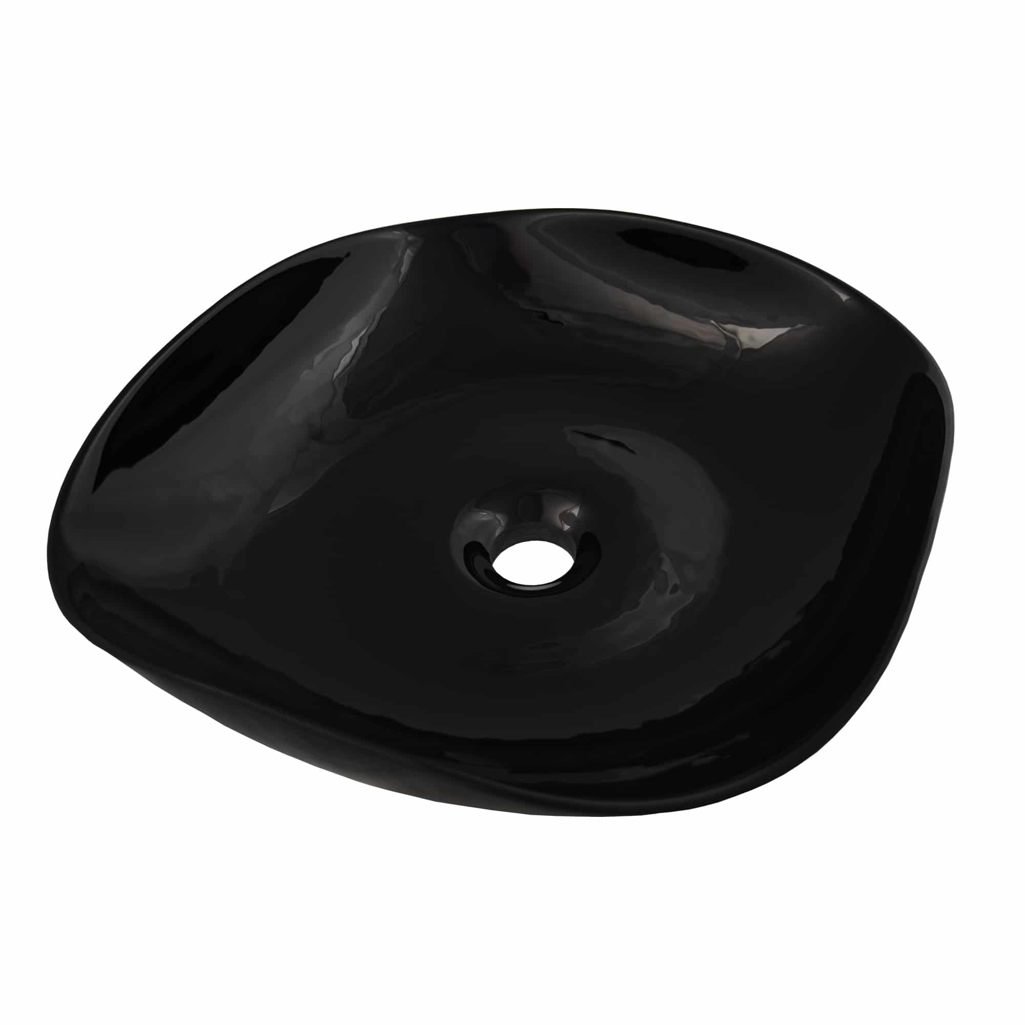 Native Trails Murano 15" Rounded-Square Glass Vessel Bathroom Sink, Abyss, MG1515-AS