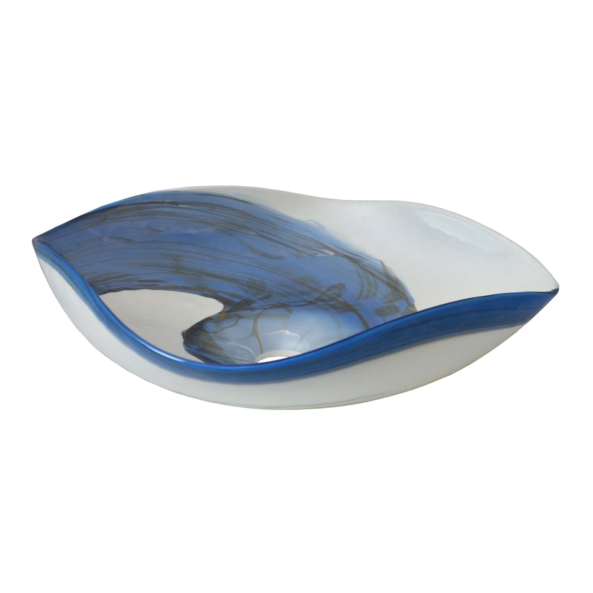 Native Trails Murano 14.75" x 14.75" Round Vessel Glass Bathroom Sink, Marina, MG1515-MA