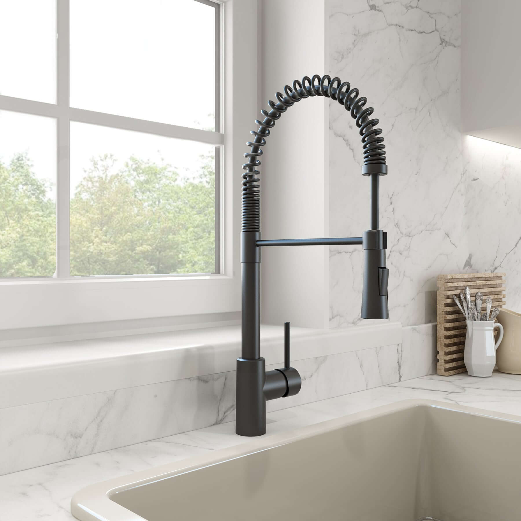 Alternate Image for BOCCHI Livenza 1.75 GPM Brass Kitchen Faucet, Goose Neck, Matte Black, 2020 0001 MB