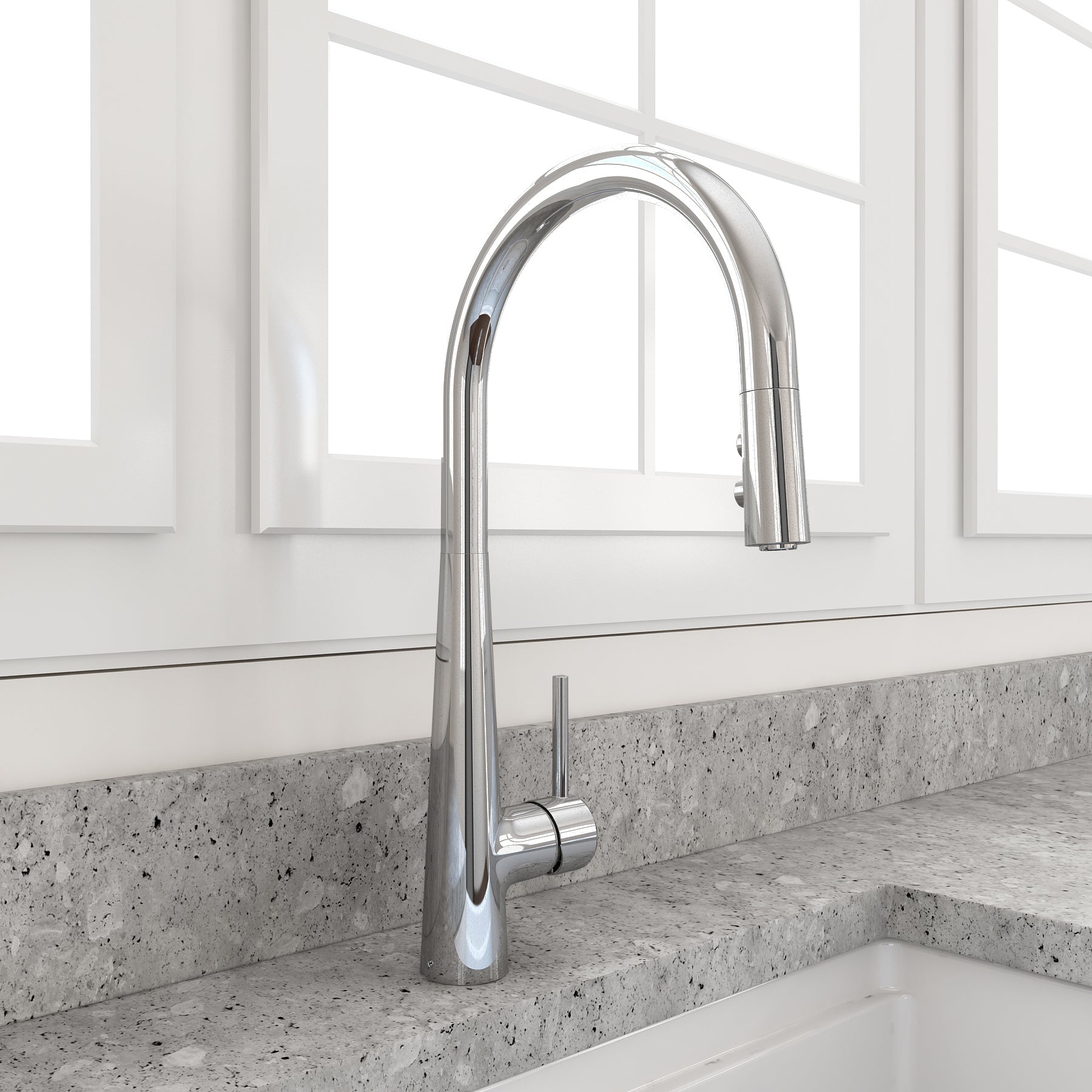 Alternate Image for BOCCHI Lugano 1.75 GPM Brass Kitchen Faucet, Modern, Chrome, 2025 0001 CH