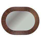 Premier Copper Products 35" Hand Hammered Oval Copper Mirror with Hand Forged Rivets, MFO3526-RI - The Sink Boutique