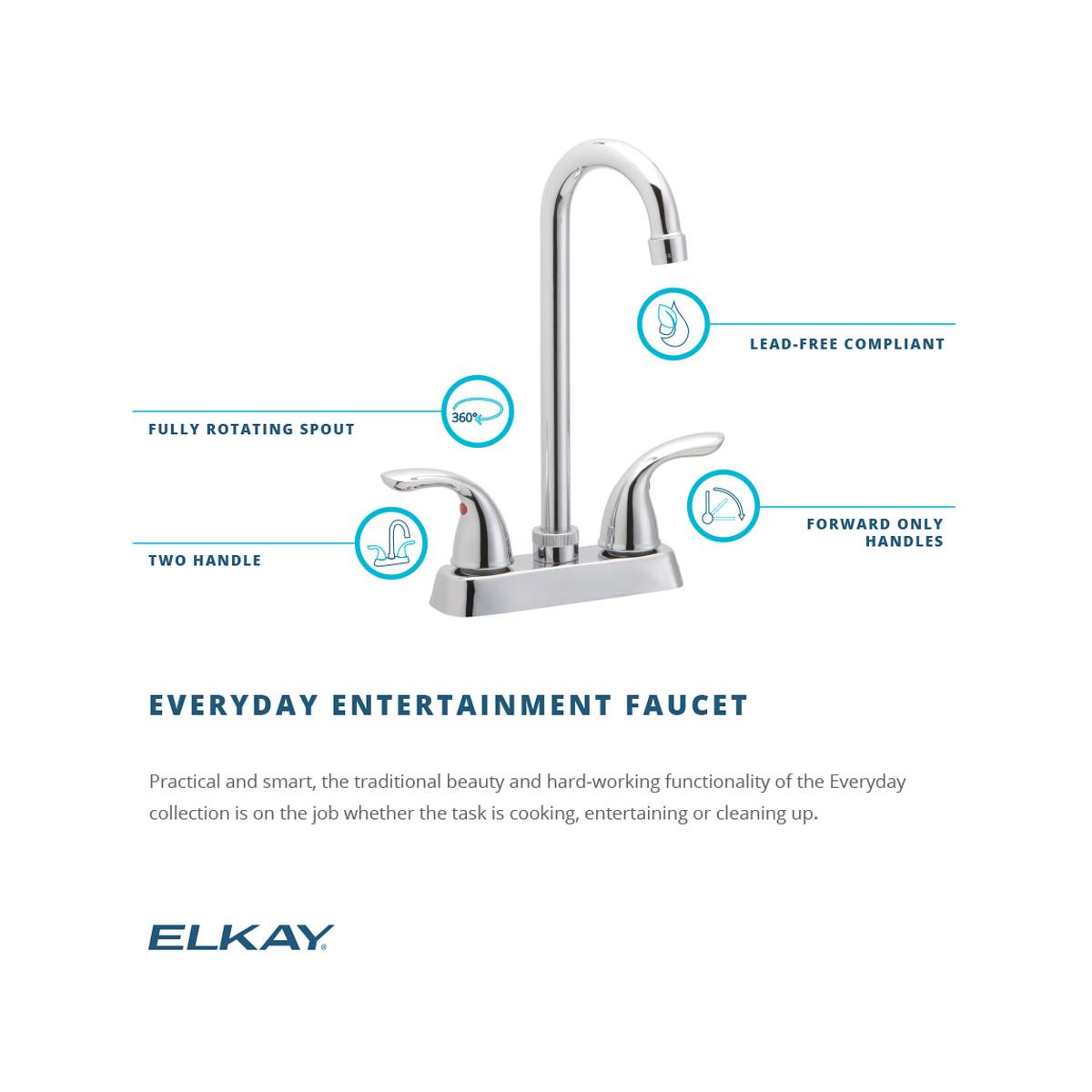 Alternate Image for Elkay LK2477CR Everyday Bar Deck Mount Faucet and Lever Handles Chrome
