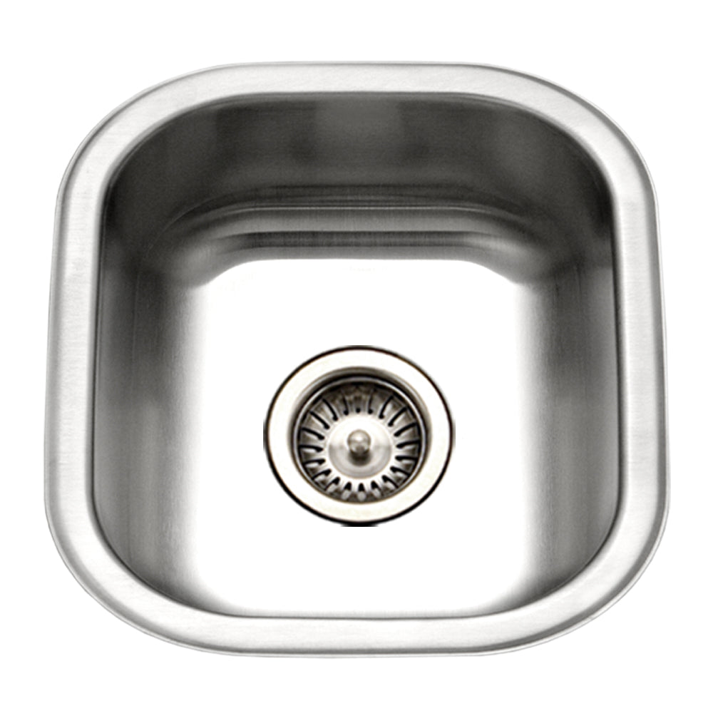 Houzer 16" Stainless Steel Undermount Club Prep/Large Bar Sink Bar Sink, MS-1708-1