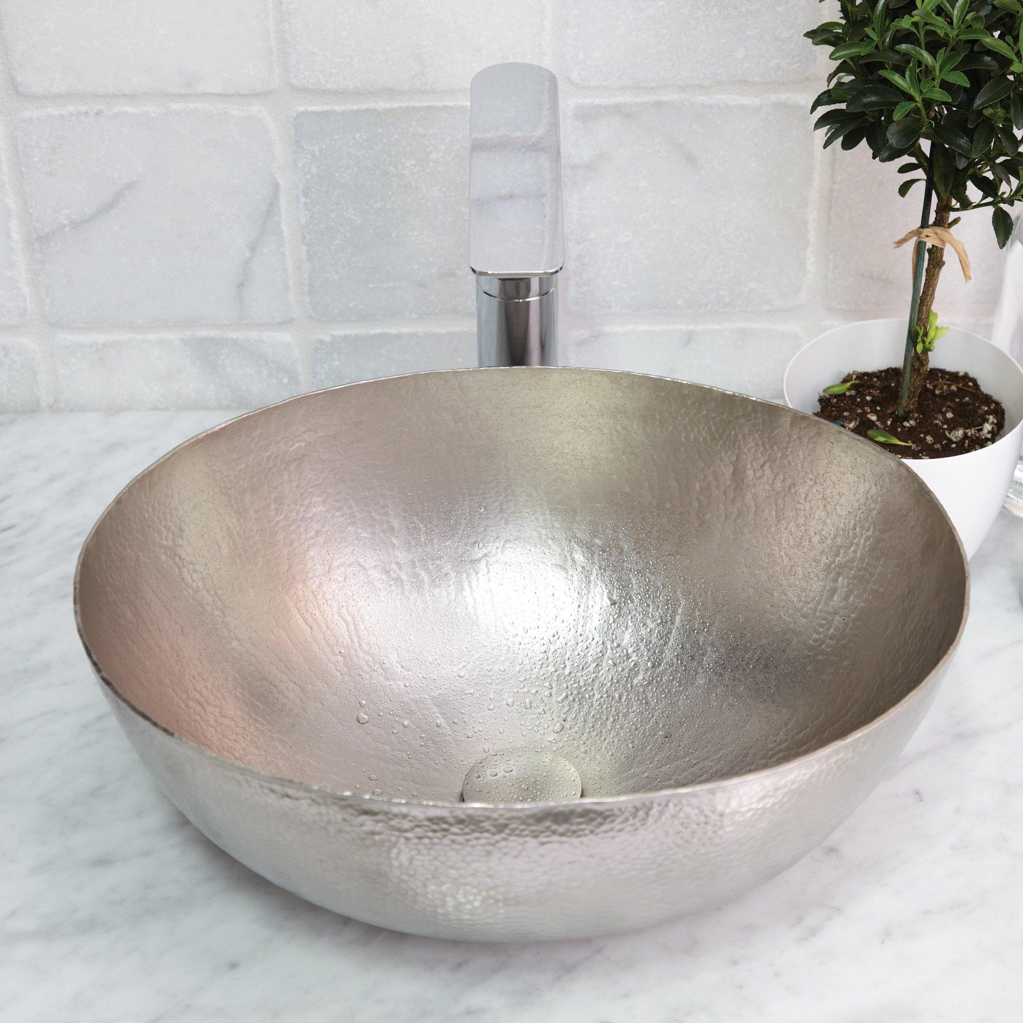 Native Trails Maestro 17" Oval Nickel Bathroom Sink, Brushed Nickel, CPS569