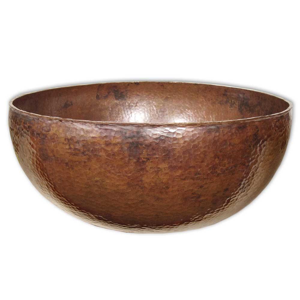 Native Trails Maestro 13" Round Copper Bathroom Sink, Tempered Copper, CPS366
