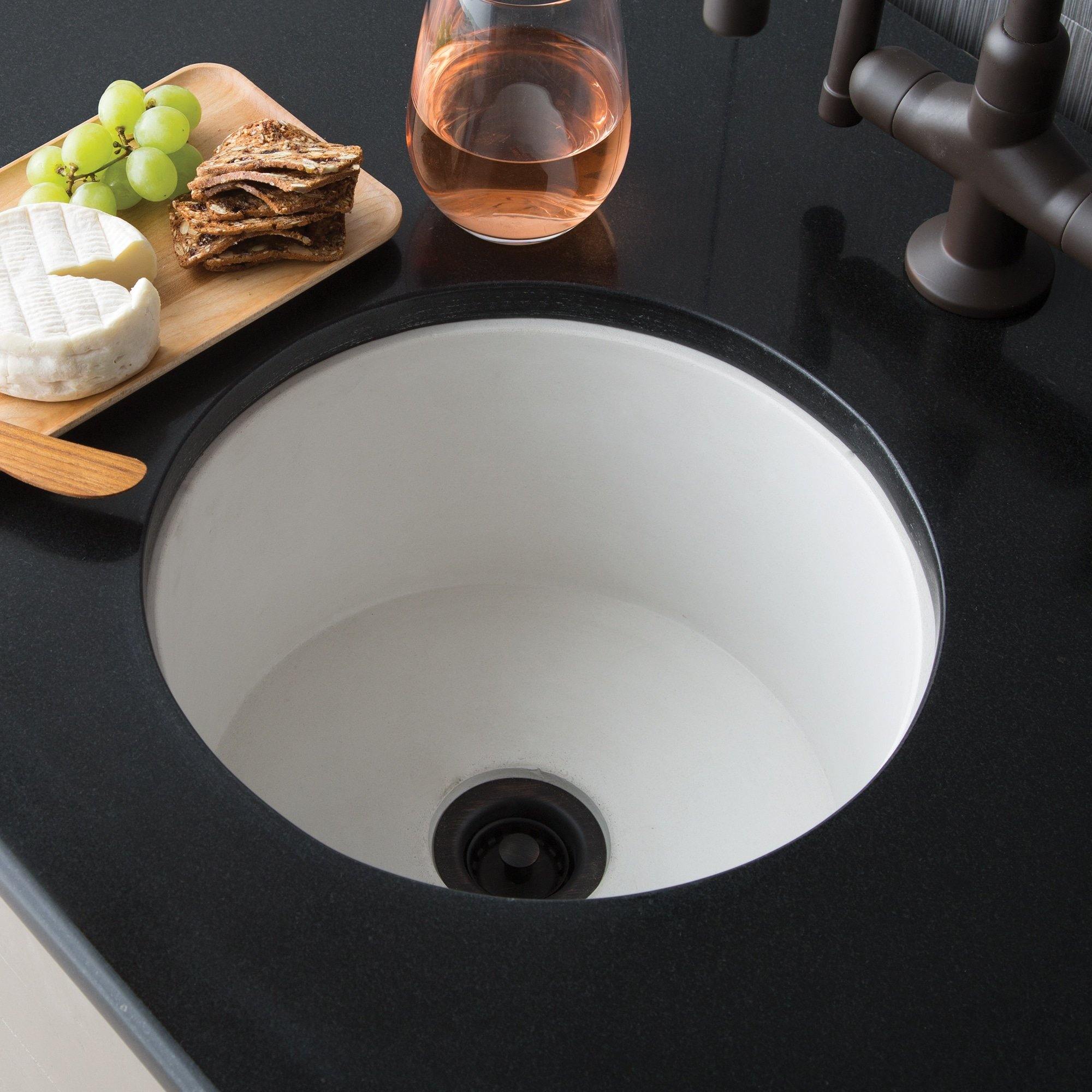 Native Trails Malibu 14" NativeStone Concrete Bar/Prep Sink, Pearl, NSB1407-P